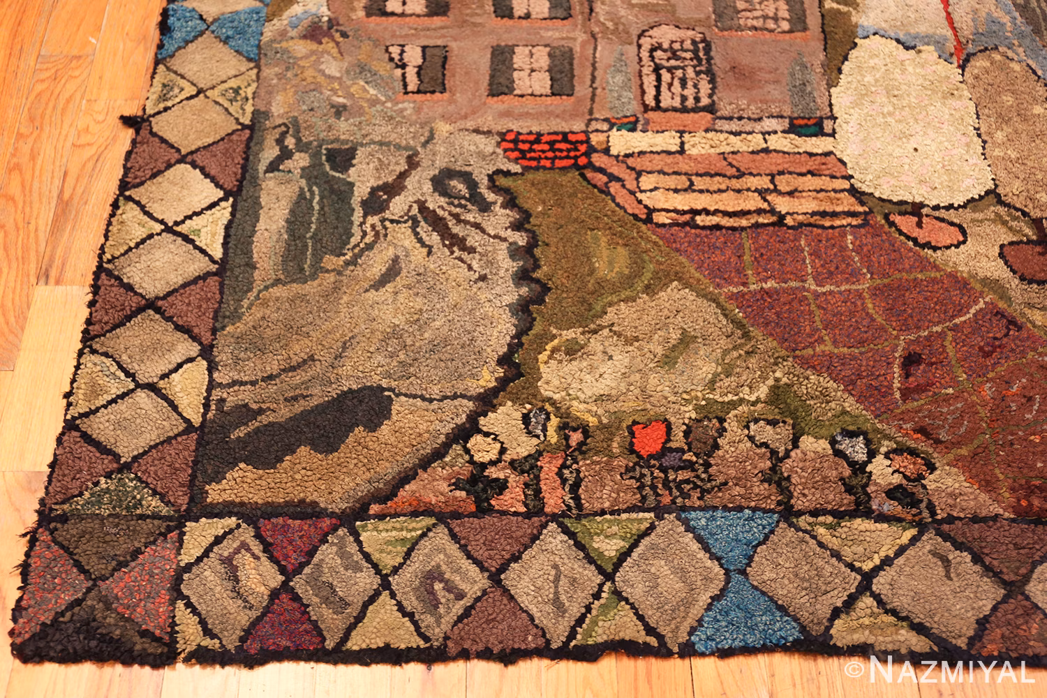 Artistic Antique American Hooked Rug 73572 Nazmiyal Rugs