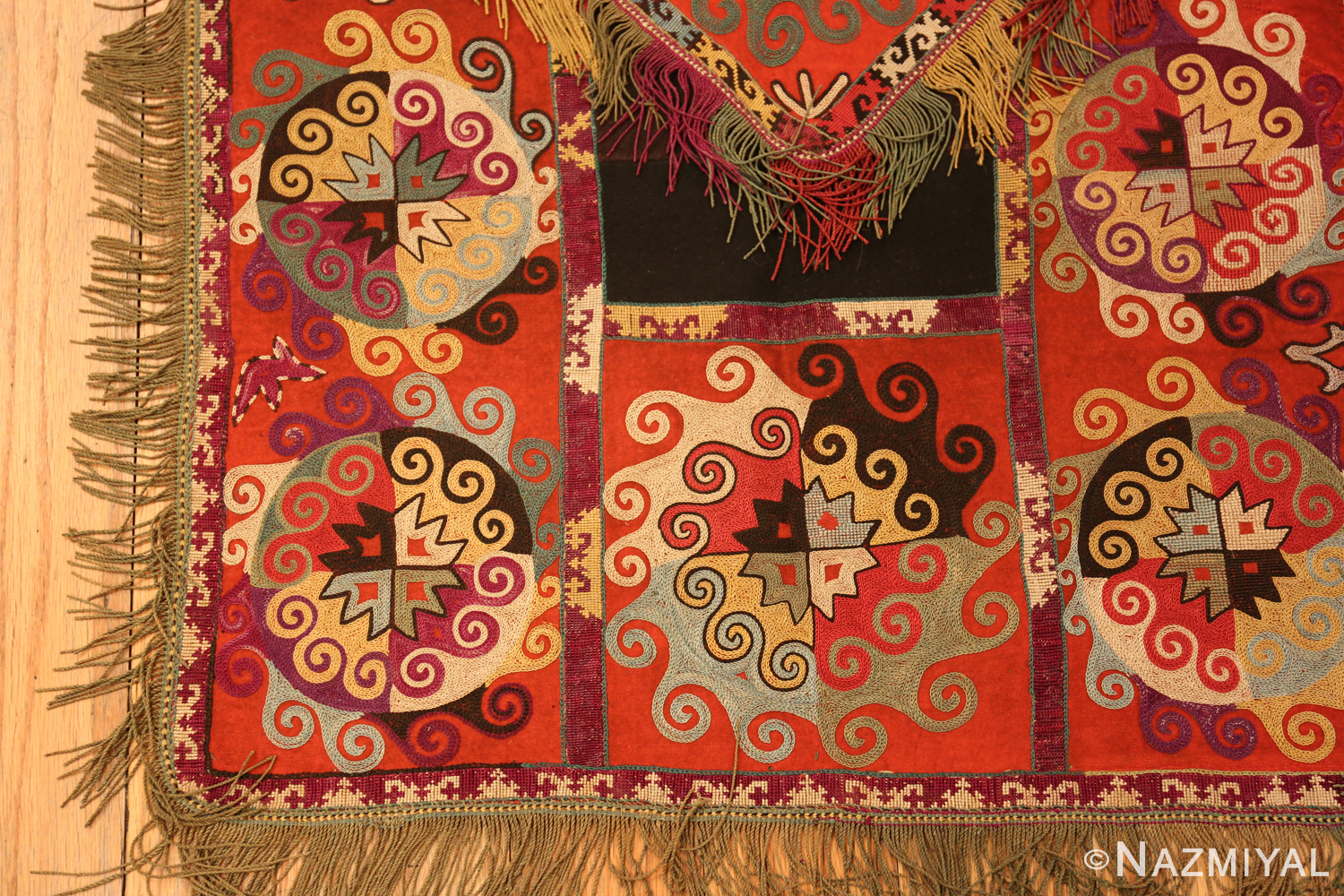 Culturally Rich Antique Uzbek Lakhai Set 73379 Nazmiyal Rugs