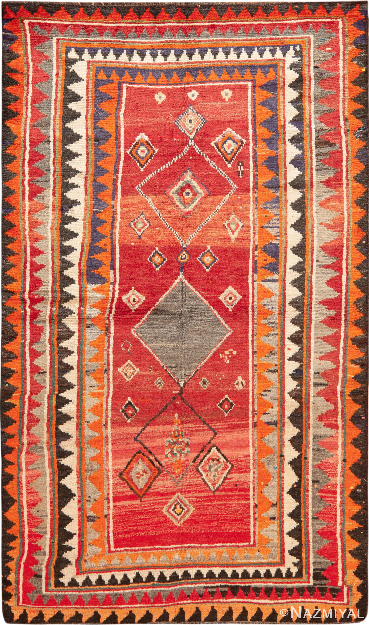 Vintage Persian Gabbeh Geometric Rug 73899 by Nazmiyal Collection