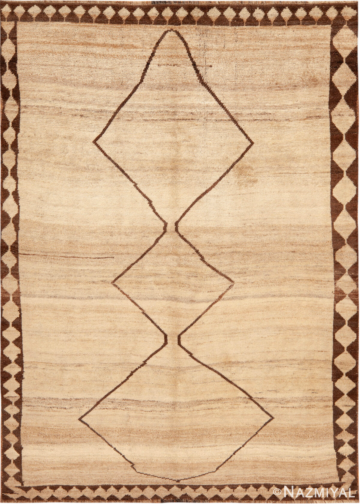 Vintage Persian Gabbeh Ivory Rug 73898 by Nazmiyal Collection