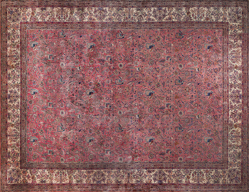 Grand Antique Persian Kashan Harmoniously Blended Large Rug 73769