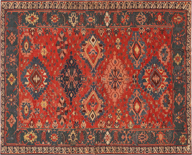 Antique Caucasian Soumak Rug, c. 1900, 5 ft x 6 ft — Nazmiyal #71969