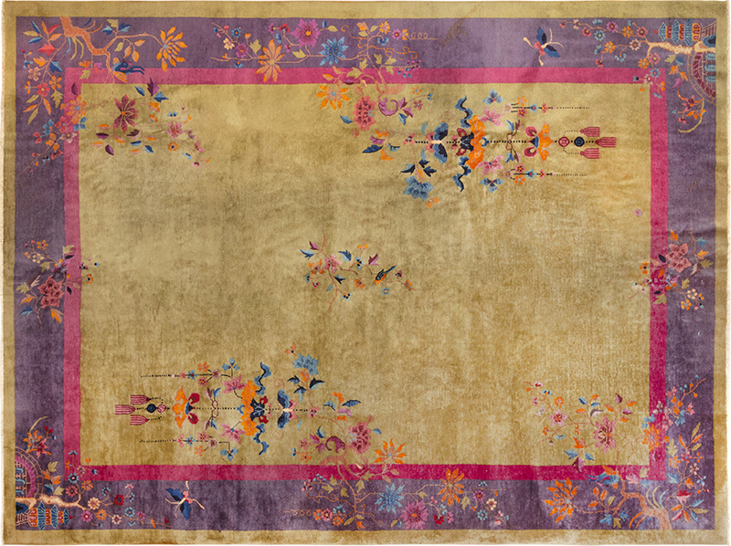 Antique Chinese Art Deco Room Size Rug 72885