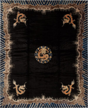 Antique Chinese Dragon Rug 73914 by Nazmiyal Rugs