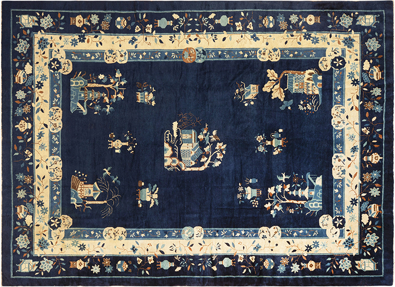 Antique Chinese Peking Rug, c. 1900s, 9 ft 10 in x 13 ft 5 in — Nazmiyal #73729