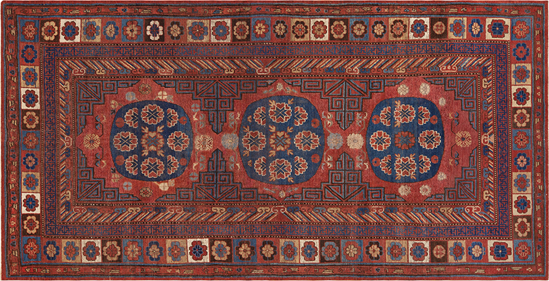 Culturally Rich Antique East Turkestan Khotan Rug 73119