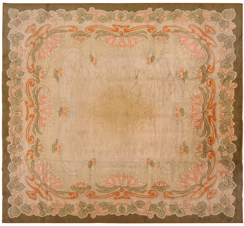 Antique Irish Art Nouveau Donegal Rug 70156