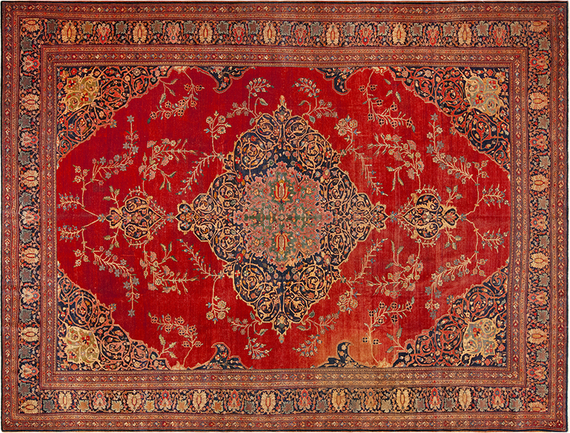 Vibrant Antique Persian Sarouk Farahan Rug 71905
