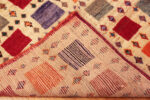 Back of Small Vintage Persian Square Grid Gabbeh Rug 73911 by Nazmiyal Rugs