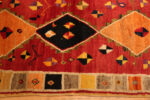 Border of Small Vintage Persian Red Diamond Gabbeh Rug Border of Small Vintage Persian Red Diamond Gabbeh Rug 73907 by Nazmiyal Rugs
