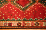 Border of Feature Vintage Persian Gabbeh Green Diamond Rug Border of Feature Vintage Persian Gabbeh Green Diamond Rug 73904 by Nazmiyal Rugs