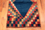 Bottom of Small Vintage Persian Blue Diamond Gabbeh Rug Bottom of Small Vintage Persian Blue Diamond Gabbeh Rug 73912 by Nazmiyal Rugs