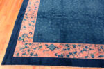 Corner of Antique Chinese Blue Nichols Rug Corner of Antique Chinese Blue Nichols Rug 73922 by Nazmiyal Rugs