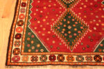 Corner Detail of Feature Vintage Persian Gabbeh Green Diamond Rug Corner Detail of Feature Vintage Persian Gabbeh Green Diamond Rug 73904 by Nazmiyal Rugs