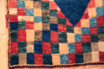 Corner of Small Vintage Persian Blue Diamond Gabbeh Rug Corner of Small Vintage Persian Blue Diamond Gabbeh Rug 73912 by Nazmiyal Rugs