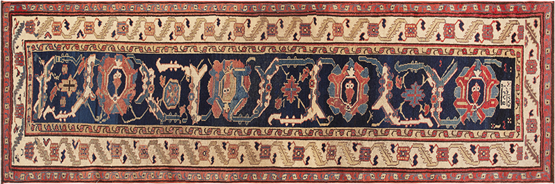 Tribal Influences Antique Persian Dated 1275 Kurdish Runner 73464