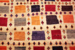 Detail of Small Vintage Persian Square Grid Gabbeh Rug 73911 by Nazmiyal Rugs