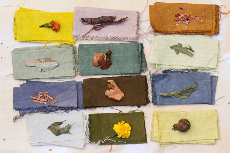 Different Natural Dyes on Fabric Resize