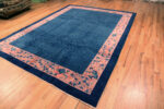 Floor View of Antique Chinese Blue Nichols Rug Floor View of Antique Chinese Blue Nichols Rug 73922 by Nazmiyal Rugs