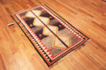 Floor View of Small Vintage Persian Bold Geometric Gabbeh Rug 73906 by Nazmiyal Rugs