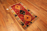 Floor View of Small Vintage Persian Red Diamond Gabbeh Rug Floor View of Small Vintage Persian Red Diamond Gabbeh Rug 73907 by Nazmiyal Rugs