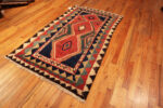 Floor View of Vintage Persian Gabbeh Diamond Rug Floor View of Vintage Persian Gabbeh Diamond Rug 73900 by Nazmiyal Rugs