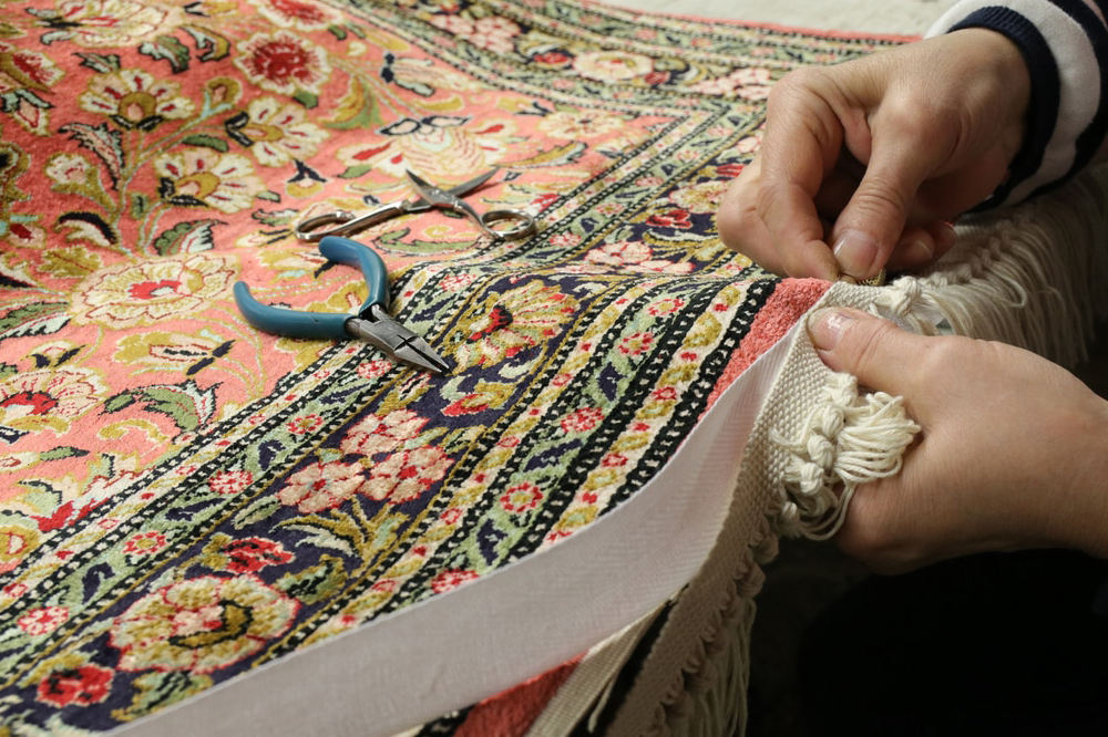 Adding a Fringe to a Rug for Blog