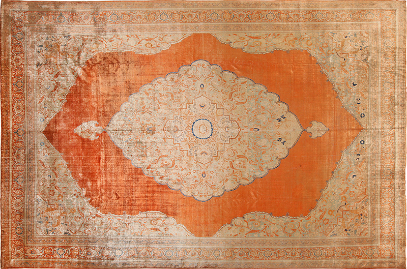 Antique Persian Silk Tabriz Haji Jalili Rug, c. 1880s, 10 ft 10 in x 16 ft — Nazmiyal #49453