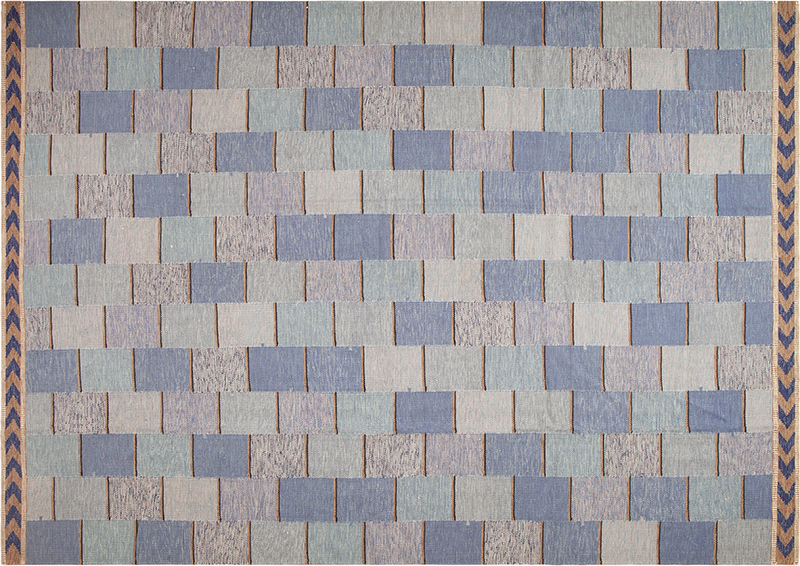 Modern Swedish-inspired geometric kilim rug — Nazmiyal Collection #73335