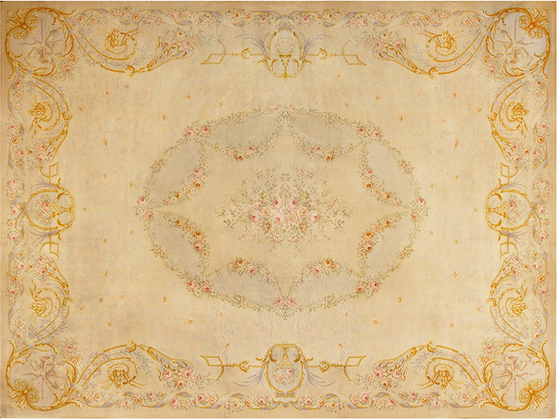 Large Floral Antique French Savonnerie Carpet 49848