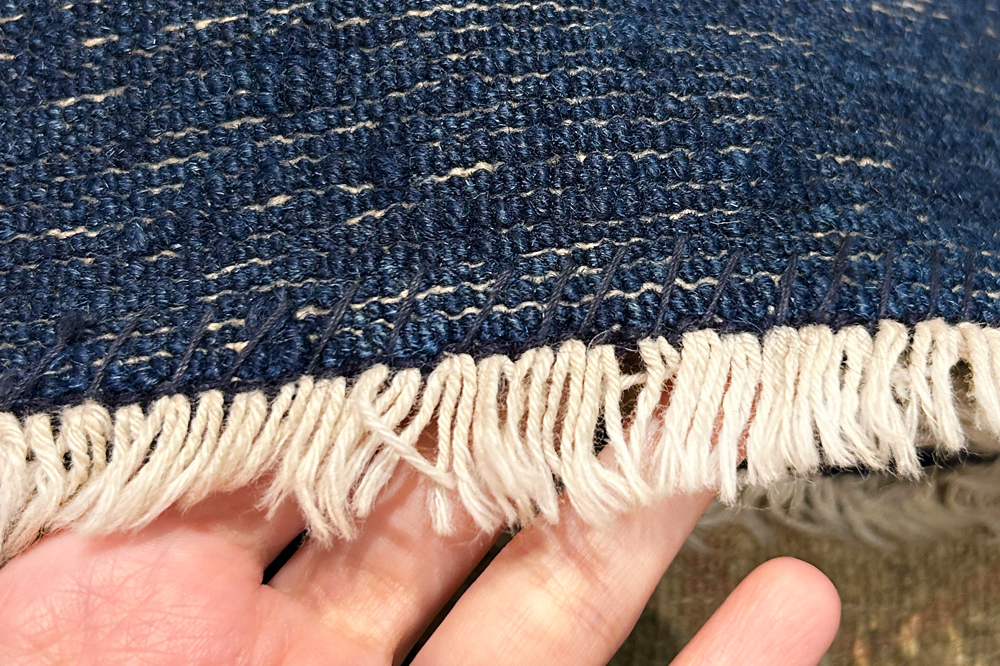 Natural Fringe on Handmade Rug for Blog