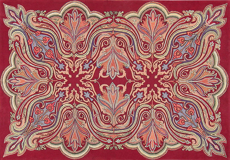 Rare Antique Art Nouveau American Hooked Rug 47491
