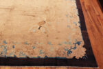 Right Corner of Antique Chinese Floral Neutral Rug 73916 by Nazmiyal Rugs