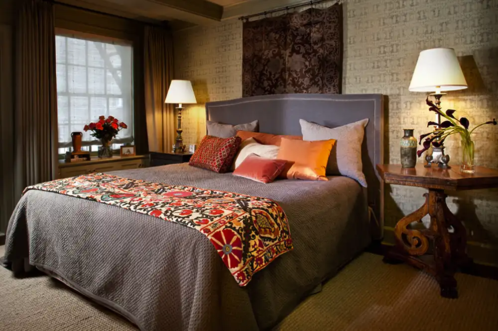 Suzani Embroidery in Interior Design by Glenn Gissler | Nazmiyal