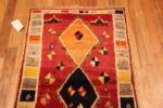 Top of Small Vintage Persian Red Diamond Gabbeh Rug Top of Small Vintage Persian Red Diamond Gabbeh Rug 73907 by Nazmiyal Rugs