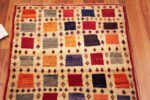 Top of Small Vintage Persian Square Grid Gabbeh Rug 73911 by Nazmiyal Rugs
