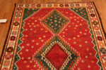 Top of Feature Vintage Persian Gabbeh Green Diamond Rug Top of Feature Vintage Persian Gabbeh Green Diamond Rug 73904 by Nazmiyal Rugs