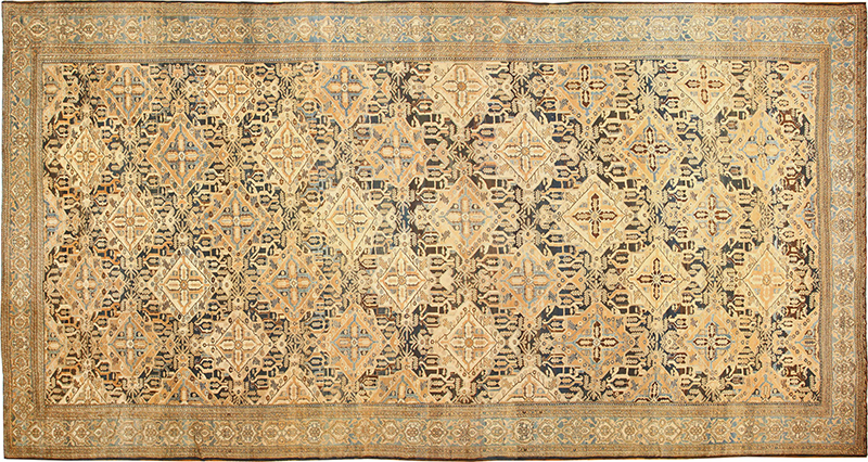 Antique Oversized Persian Bakhtiari Geometric Rug 48042