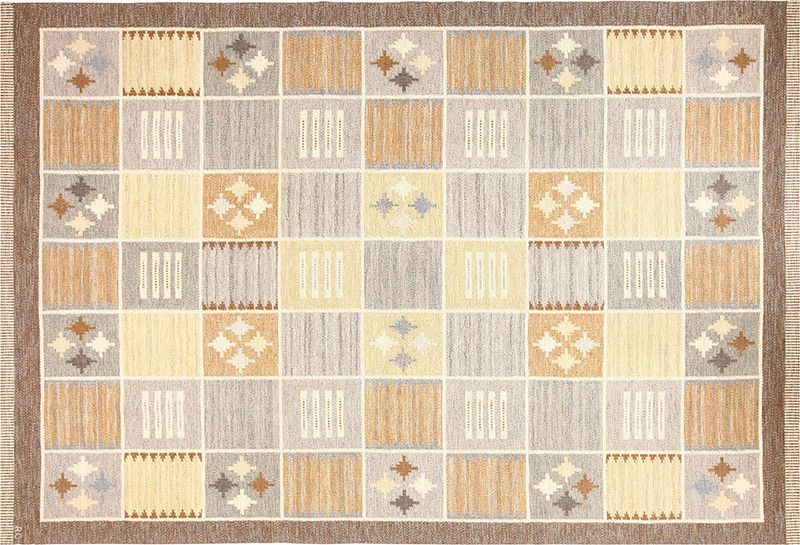 Vintage Scandinavian Swedish flatweave kilim rug — Nazmiyal Collection #49129