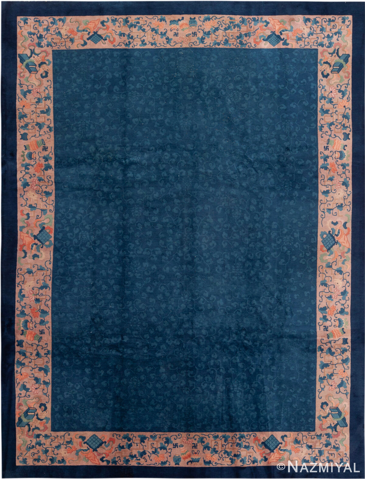 Antique Chinese Blue Nichols Rug 73922 by Nazmiyal Rugs