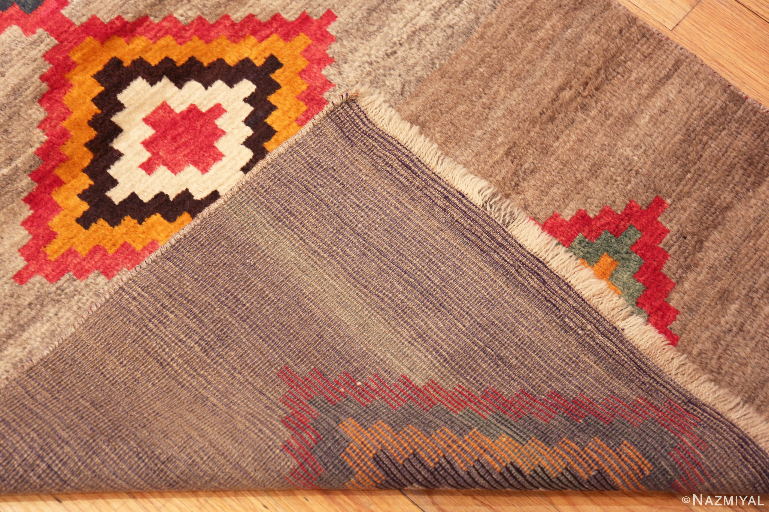 Gabbeh Diamond Pattern Vintage Persian Diamond Gabbeh 73910 by Nazmiyal Rugs