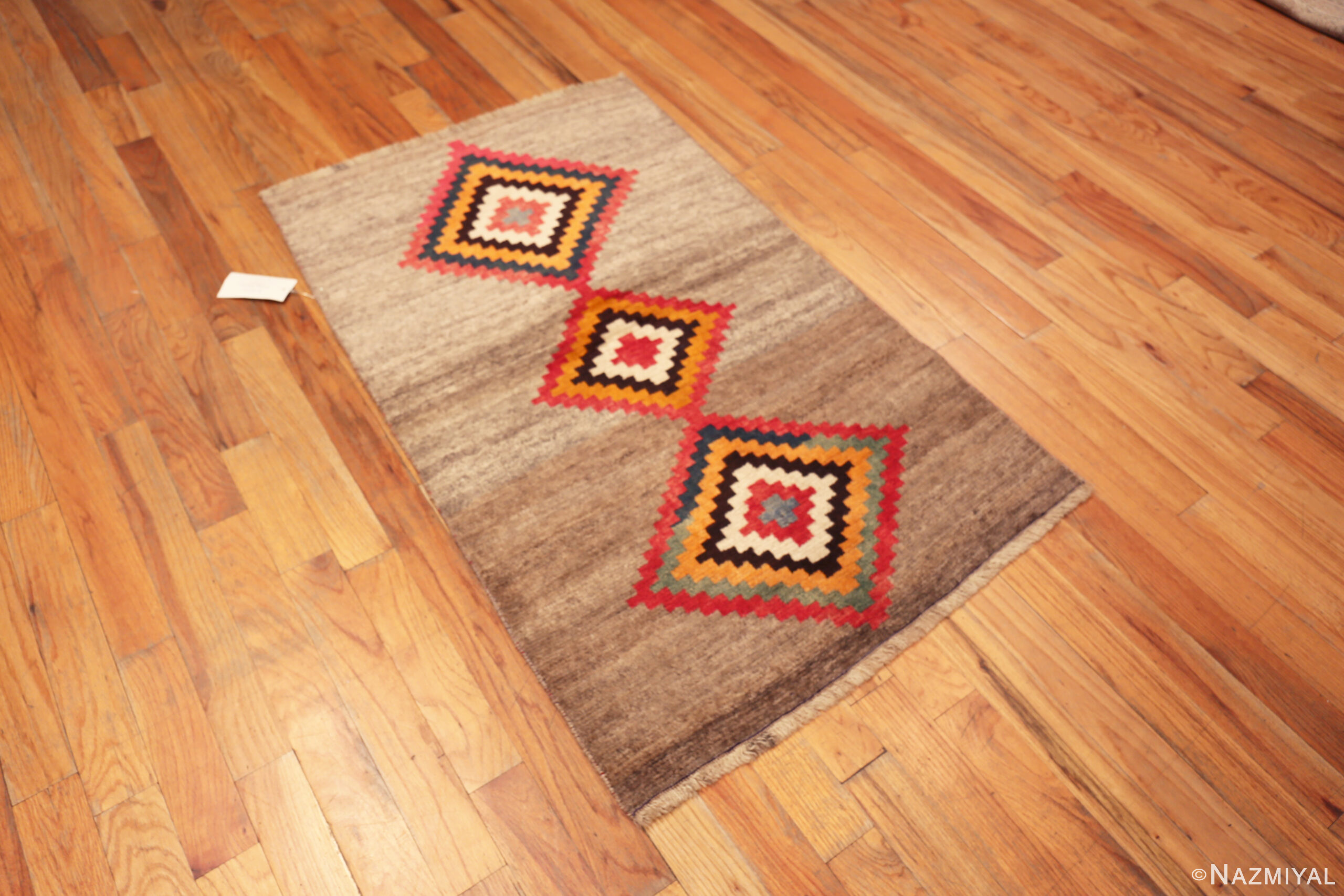 Gabbeh Diamond Pattern Vintage Persian Diamond Gabbeh 73910 by Nazmiyal Rugs