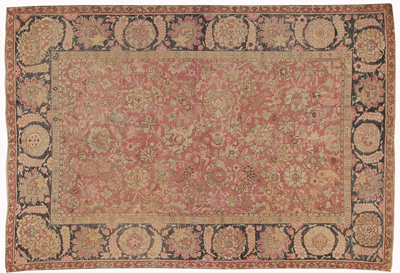 Antique Indian 17th Century Mughal Rug 8000