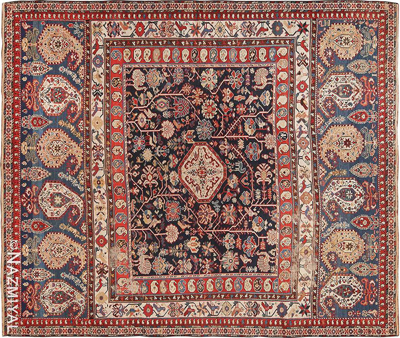 Antique 18th Century Paisley Pattern Caucasian Baku Khila Rug 70778