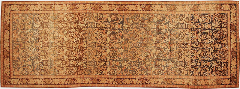 Rustic Antique Caucasian Karabagh Wide Hallway Gallery Rug 44114