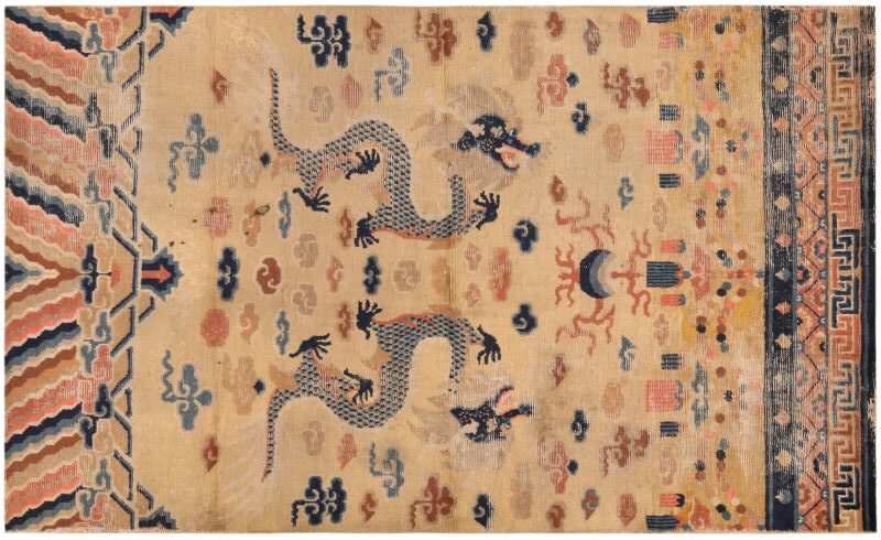 Antique Chinese Dragon and Cloud Band Design Rug 71794 by Nazmiyal Rugs for Provenance Blog