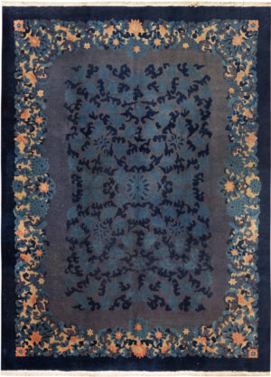 Antique Chinese Floral Nichols Style Rug 73920 by Nazmiyal Rugs