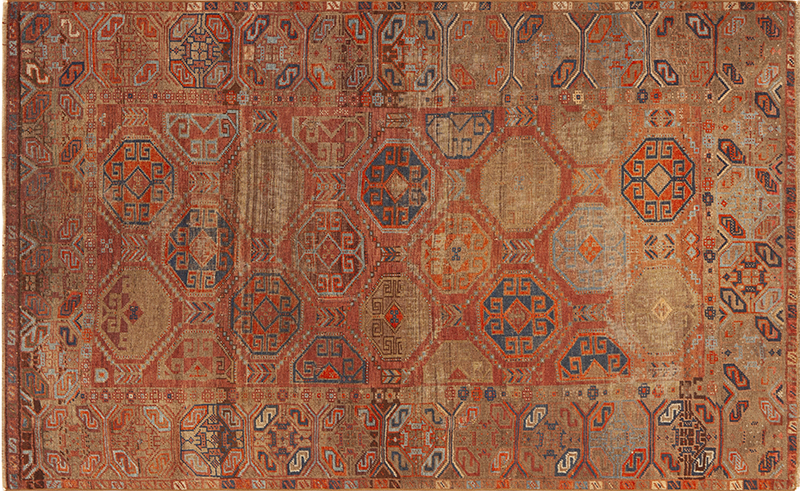 Antique Geometric Tribal Design Persian Baluch Small Rug 73287