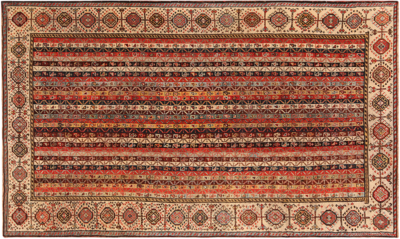Tribal Geometric Antique Persian Qashqai Area Rug 71385
