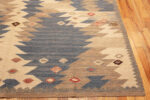 Corner of Modern Swedish Style Central Asian Kilim Rug Corner of Modern Swedish Style Central Asian Kilim Rug 73954 by Nazmiyal Rugs